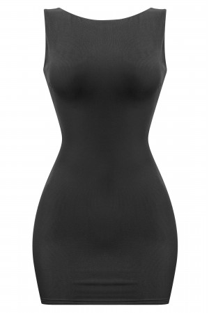 SLEEVELESS OPEN BACK CROSSOVER MINI DRESS