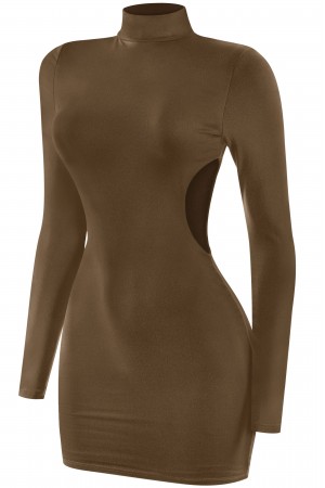 LONG SLEEVE SIDE CUT OUT MINI DRESS