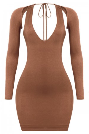 LONG SLEEVE CUTOUT MINI DRESS