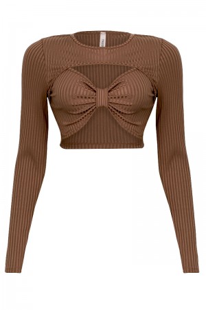 LONG SLEEVE RIBBED CROP TOP