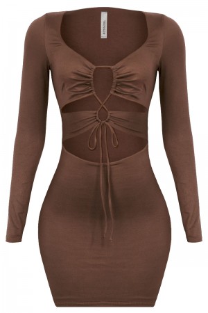 LONG SLEEVE CUT OUT MINI DRESS