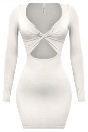 LONG SLEEVE FRONT TWIST MINI DRESS