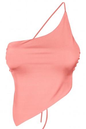 ASYMMETRICAL ONE SHOULDER BANDANA TOP