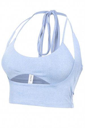 SLEEVELESS HALTER TUBE CROP TOP