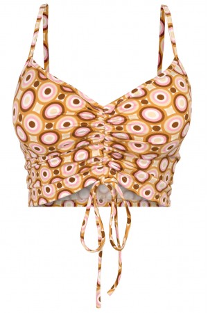 SLEEVELESS CAMI FRONT TIE RETRO CROP TOP