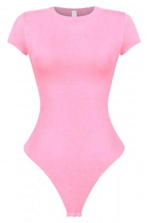 SHORT SLEEVE CREW NECK SOLID BODYSUIT