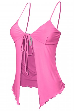 SLEEVELESS OPEN FRONT TIE CAMI TOP