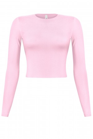 LONG SLEEVE SOLID BASIC CROP TOP