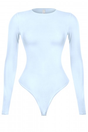 LONG SLEEVE CREW NECK THONG BODYSUIT