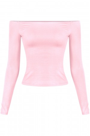 LONG SLEEVE OFF SHOULDER CASUAL TOP