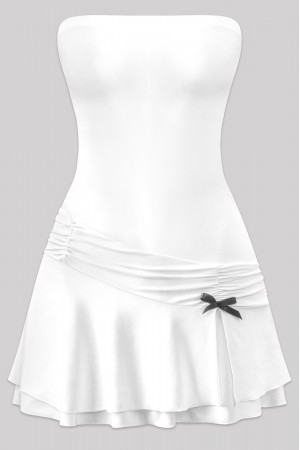 STRAPLESS TUBE MINI DRESS W/ BOW DETAIL