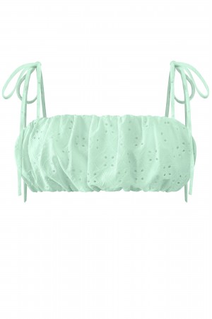 CAMI TIE STRAPS EYELET CROP TOP