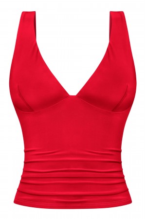 SLEEVELESS PLUNGING CROPPED TANK TOP