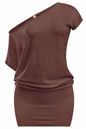 ASYMMETRICAL SHORT SLEEVE MINI DRESS