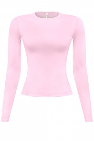 LONG SLEEVE ROUND NECK SOLID BASIC TOP
