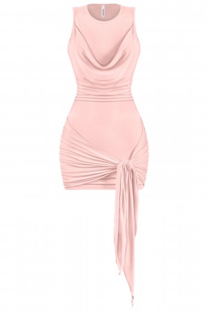 SLEEVELESS FRONT TIE BODYCON MINI DRESS