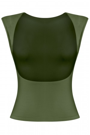 SHORT SLEEVE OPEN BACK BASIC CROP TOP