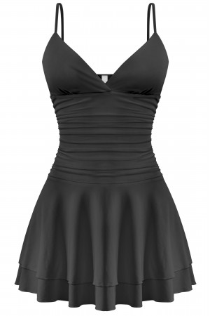 SLEEVELESS SWEETHEART RUFFLED MINI DRESS