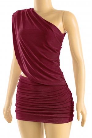 ASYMMETRICAL ONE-SHOULDER MINI DRESS