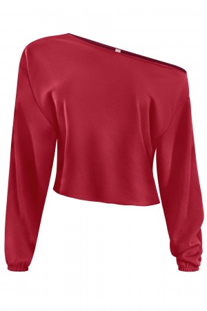 LONG SLEEVE OFF SHOULDER KNIT TOP