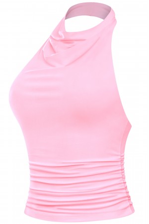 HALTER COWL NECK CROP TOP